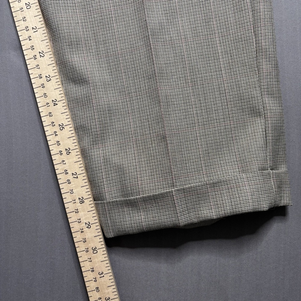 Lauren Ralph Lauren Mens Dress Pants 38x30 Gray Glen Plaid Cuffed - Picture 9 of 11